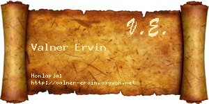 Valner Ervin névjegykártya
